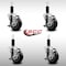 Service Caster 3.5'' SS Black Poly Swivel 1-1/8'' Expanding Stem Caster Set with Brake, 4PK SCC-SSEX20S3514-PPUB-BLK-TLB-118-4 - alternate 3